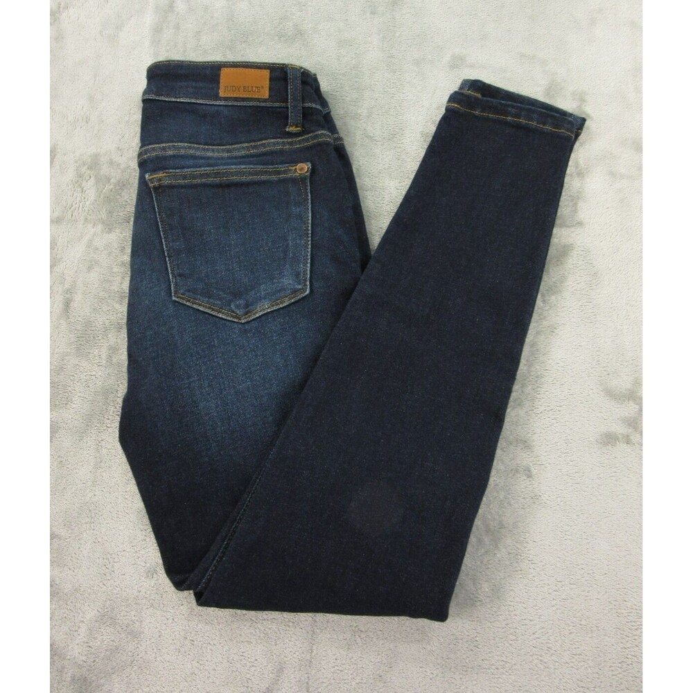 Judy Blue Women's 5/27 Jeans Skinny Fit Dark Wash Blue Stretch 5-Pocket